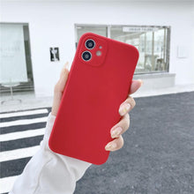 Load image into Gallery viewer, Soft Silicone Candy Color Phone Case For iPhone 13Mini iPhone 14Pro Max Ultra Thin Shockproof Cover Solid Color Shockproof Silicone Case For iPhone