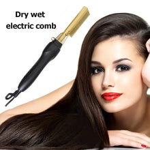 Load image into Gallery viewer, 2 in 1 Hair Straightener Curler Wet Dry Electric Hot Heating Comb Hair Flat Iron Straightening Styling Tool Home Appliances