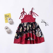 Load image into Gallery viewer, Modern colorful Floral Design Girl Princess Strapless Girls Dresses Summer Dress For Birthday And All Occasion