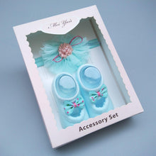 Load image into Gallery viewer, Baby Newborn Solid Color Lace Baby Bowknot Socks & Princess Cute Baby Socks Hair Band Set FOr Girls Baby In Modern Design