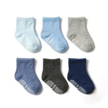 Load image into Gallery viewer, 6 Pairs Cotton Baby 's Non-slip Boat Low Cut Floor Socks With Rubber Grips For Boys & Girls Sock