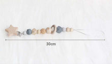 Load image into Gallery viewer, Modern Wood Pacifier Clip Chain Holder Nipples Pacifier Clips Pacifier Teether Teething Toy Cartoo Wooden Bracket For Pacifier For Kids