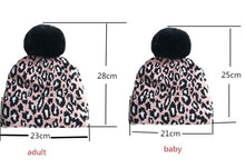Load image into Gallery viewer, Matching Family Outfits Leopard Children Hats Mother Kids Hats Winter Kids Caps For Mother & Daughter in Elegan Leopard Design