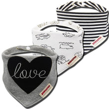 Load image into Gallery viewer, 3PCS Comfortable Waterproof Organic Cotton Baby Burp Cloth Bandanna Scarf Bibs For Newborn Baby Boy And Girl