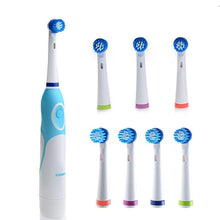 Load image into Gallery viewer, Modern Rotation Proffesional Electric Toothbrush with 4 & 8 Replacement Heads Deep Clean Battery Operated Tooth Brush Teeth Whitening Teethbrush For Adults