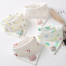 Load image into Gallery viewer, Baby Bibs Triangle Double Cotton Bibs Cartoon Saliva Towel Baby Boys Girls Feeding Apron Cotton Bib for Kids