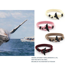 Load image into Gallery viewer, Whale Tail Anchor Bracelets Men And Women Charm Nautical Survival Rope Chain Bracelet Male Wrap Metal Hooks Fashion Gift