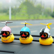 Load image into Gallery viewer, Car Duck With Helmet Broken Wind Pendant Small Yellow Duck Road Bike Motor Helmet Riding Cycling Accessories Without Lights