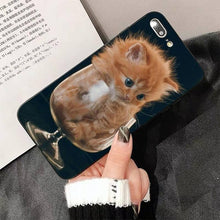 Load image into Gallery viewer, Cute Cat Black Phone Case For IPhone 13 8 7 6 6S Plus X 5 5S SE 2020 XR 11 Pro XS MAX Slim Fit Soft Print Design Flexible Silicone Cover For iPhone