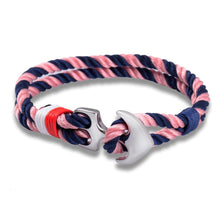Load image into Gallery viewer, Stainless Steel Anchor Bracelets Luxury For Men Nautical Survival Rope Chain Paracord Bracelet Male Wrap Metal Sport Hooks