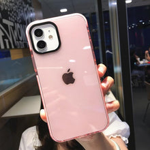 Load image into Gallery viewer, Fluorescent Color Shockproof Phone Case For iPhone 13 Pro Max 12 Mini 11 Transparent Soft Silicone Cover Transparent Case Glow In Dark Phone Case Luxury Square Case Cover For iPhone