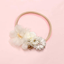 Load image into Gallery viewer, Modern Fashion Floral Headband Newborn Baby Elastic Hairbands Pearl Fresh Style Bow Knot For Girls