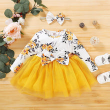 Load image into Gallery viewer, Baby Girl Flower Dress Pretty Bow Outfits Long Sleeve Toddler Girl Unique Design Perfect Gift
