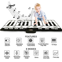 Load image into Gallery viewer, Electronic Musical Piano Mat Keyboard Baby Crawling Touch Play Game Carpet Mat Educational Musical Instrument Toy For Kids