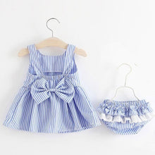 Load image into Gallery viewer, Luxury Modern Baby Girls Dresses With Hat 2pcs Clothes Sets Kids Clothes Baby Sleeveless Dress Print Floral Fruit Design Style