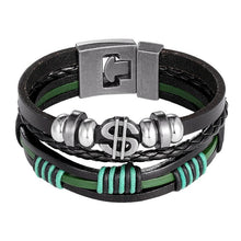 Load image into Gallery viewer, Trendy Modern Jewelry Leather Bracelet Men Braided Multilayer Anchor Bracelets Ladies Rope Chain for Male Jewelry Classic Style