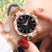 Load image into Gallery viewer, Women Casual Leather Ladies Watch Quartz Wrist Watch Starry Sky Female Clock For Women and Lady and Girls