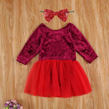 Load image into Gallery viewer, Autumn Baby Girls Christmas Red Long Sleeve Letters Printed Pattern Dress Festival Unique Design