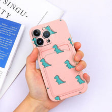 Load image into Gallery viewer, Charming Silicone Soft Anti-Scratch Cases For iPhone 13 Pro Max Case Silicone Wallet Card Holder Cover For iPhone 13 Mini 13ProMax 13Pro Flower Butterfly Beautiful Design Card Holder iPhone Case