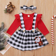 Load image into Gallery viewer, Cute Outfits Autumn Winter Plaid Suspender Christmas Dress Clothing Kids Girls Skirts