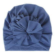 Load image into Gallery viewer, Handmade Pleated Flower Babies' Knitted Cotton Cloth Turban For Baby Girls In Elegant Style
