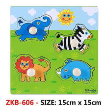 Load image into Gallery viewer, New Hand Grab Board Wooden Puzzle Toys for Children Cartoon Animal Fruit Kids Baby Early Educational Learning Toy