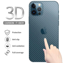 Load image into Gallery viewer, Back Screen Protective Film Carbon Fiber Skin Transparent Screen Guard Sticker Carbon Fiber Transparent Film For iPhone 14 13 12 Mini 11 Pro X XR XS Max SE3 7 8 Plus Phone Back Screen Protector Sticker