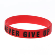 Load image into Gallery viewer, Silicone Rubber Band Elastic Inspirational Motivation Bracelets Never Give Up Perfect Gift For Men And Women Cool Fashion Style