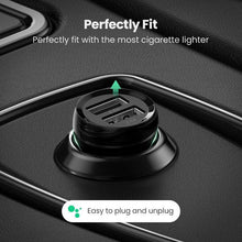 Load image into Gallery viewer, Mini USB Black Car Charger For Mobile Phone Tablet GPS 4.8A Fast Charging Dual USB Car Small Phone Charger Adapter In Car