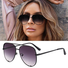 Load image into Gallery viewer, Luxury Lady Vintage Round Metal Sunglasses For Driving Black Retro Mirror Sunglasses Woman Shade Sunglasses With UV400 Protection