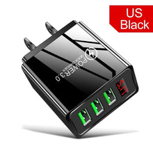 Load image into Gallery viewer, 3.1A Quick Charge 3.0 LED Display 3 Ports USB Phone Charger Fast Charging EU Wall Adapter