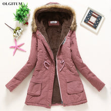 Load image into Gallery viewer, Winter women coat 2019 Women's Parka Casual Outwear Military Hooded fur Coat Down Jackets Winter Coat for Female CC001