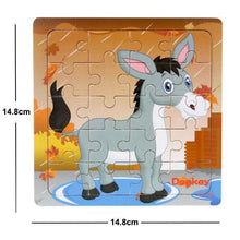 Load image into Gallery viewer, 38 Style Cartoon Wooden Puzzle Children Animal/ Vehicle Toy For 2-6 Year Baby Early Educational Toys for Kids