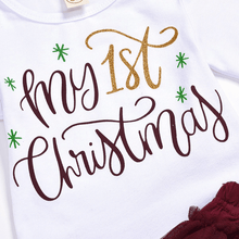Load image into Gallery viewer, Luxury Newborn Toddler Baby Girl Clothes Set Long Sleeve Romper Christmas Princess Dress Mesh Skirt with Headband Set With Skirt Romper and Ribbon Bow