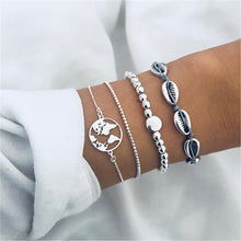 Load image into Gallery viewer, Fashion Bohemia Leaf Round Knot Cuff Bangle Gold Chain Charm Bracelet for Women Simple Geometric Bracelets Luxury Jewelry