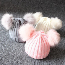 Load image into Gallery viewer, Cute Baby Hat & Scarf Set Pompom Infant Baby Girl Winter Hat For Kids Warm Knitted for Girls