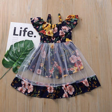 Load image into Gallery viewer, Modern colorful Floral Design Girl Princess Strapless Girls Dresses Summer Dress For Birthday And All Occasion