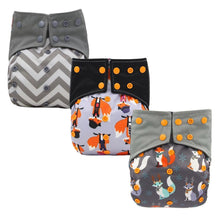 Load image into Gallery viewer, All-In-One Cloth Diaper for Baby Bamboo Charcoal Eco-friendly Baby Cloth Diaper