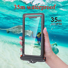 Load image into Gallery viewer, Gray Drop Resistant Waterproof Bag For Mobile Phones Under 6.9 Inches Plastic Mobile Phone Waterproof Case Diving Seal Phone Case Waterproof Pouch Phone Underwater Case 35m