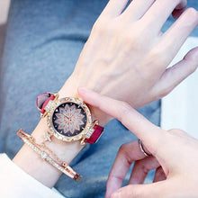 Load image into Gallery viewer, Women Elegant Popular Watch Set Starry Sky Ladies Bracelet Watch Casual Leather Sports Quartz Wristwatch For Women and Girls
