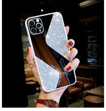 Load image into Gallery viewer, Women Luxurious Glitter Makeup Mirror Phone Case For iPhone 12 11 Pro MAX X XS XR 8 7 Plus Luxury Silicone Shockproof Cover Fixed Non Moving Sparkling Shining Glitter Stars Soft Silicone Case