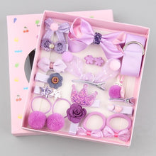 Load image into Gallery viewer, Luxury ModernBaby Girl Headband Set 18Pcs for Children's Turban Darling Bows Kids Headwear Elastic Hair Bands Clips Hairpins Sets