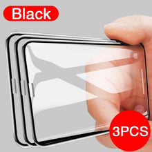 Load image into Gallery viewer, 3pcs Full Cover Protective Glass On For Iphone 11 12 13 Pro Max Tempered Glass Film Iphone X Xr Xs Screen Protector Curved Edge Anti Scratch Bubble Free Smooth Tempered Glass Screen Protector