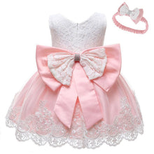 Load image into Gallery viewer, Modern luxury Baby Elegant Baby Girls 1st Year Birthday Dress Halloween Costume Party Dress For Baby And Girls With Big Bow And Modern Unique Colors