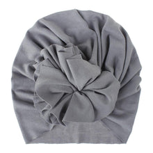 Load image into Gallery viewer, Handmade Pleated Flower Babies' Knitted Cotton Cloth Turban For Baby Girls In Elegant Style