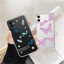 Load image into Gallery viewer, Fashion Butterfly Transparent Phone Case For iPhone 11 12 13 Pro Max 12 Mini Beautiful Butterfly Soft Butterfly Silicone Protective Case Clear Back Cover