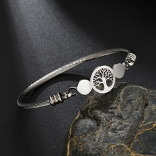 Load image into Gallery viewer, New Modern Luxury Charm Elegant Hollow Tree Of Life Bracelets Amazing Stainless Steel Gold Cuff Bangles For Women
