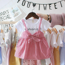 Load image into Gallery viewer, Retro Modern Baby Girl Clothing 0-3Y Casual Toddler Dress Plaid Fake Party Birthday Dress For Girls Between 6-24 Months