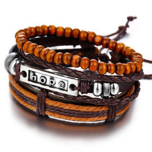 Load image into Gallery viewer, BOHO Tibet Stone Feather Multilayer Leather Bracelet Eye Fish Charms Beads Bracelets For Men Vintage Punk Wrap Wristband Cool Jewelry