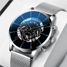 Load image into Gallery viewer, Men's Watch Stainless Steel Calendar Quartz Wristwatch Men Sports Watch Clock Geneva Clock hours For Mens and Boys